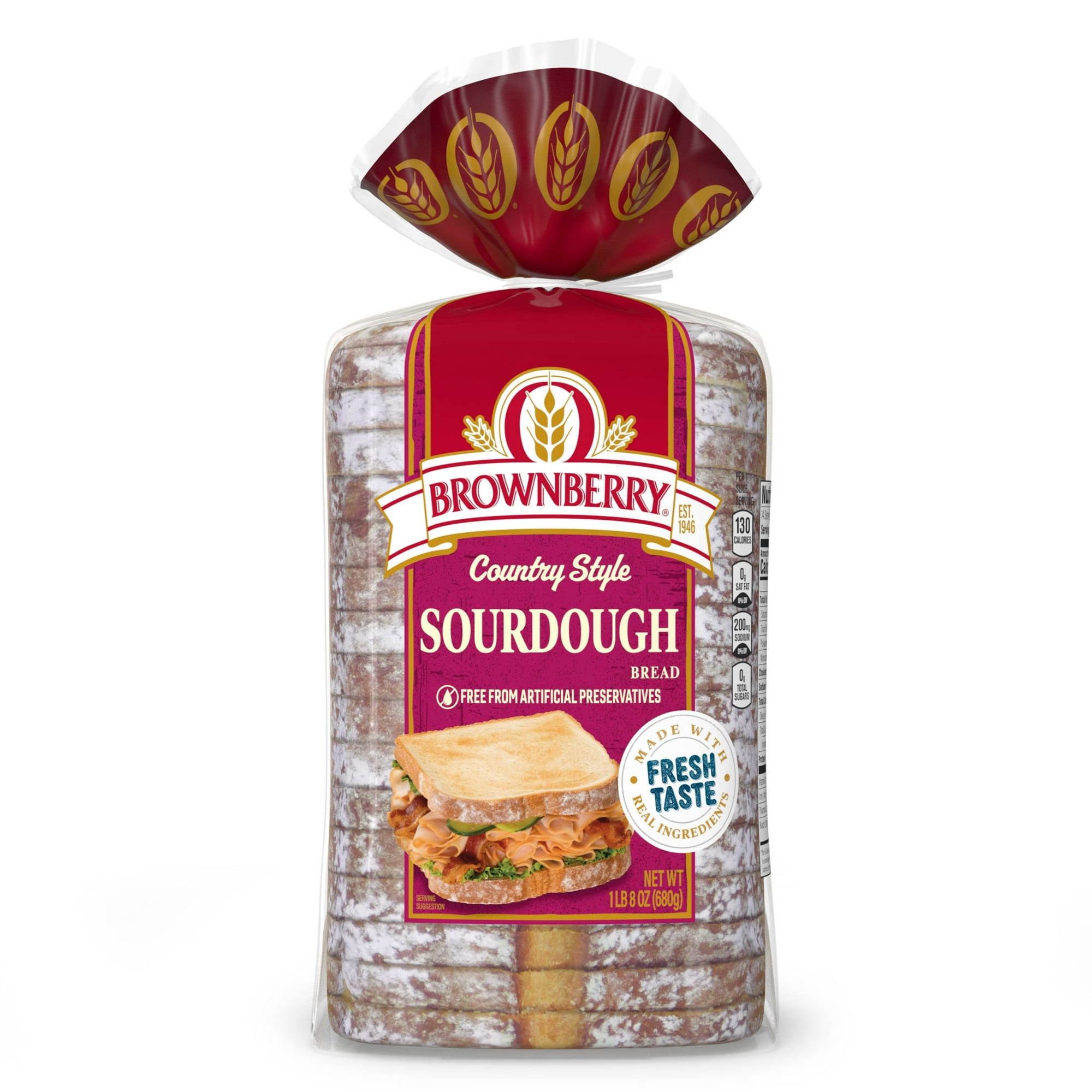 Brownberry Country Style Sourdough Bread, 24 oz, Sourdough Bread, Bag