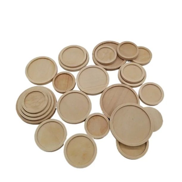 10 círculos de madera para manualidades, redondos de madera en blanco sin terminar, recortes de madera para manualidades DIY, decoración navideña