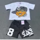 thumbnail image 2 of Conjunto de dos piezas Y2k, nueva camiseta y pantalones cortos con estampado de dibujos animados para hombres y mujeres, camiseta con estampado de algodón, pantalones cortos casuales estilo Harajuku y, 2 of 5
