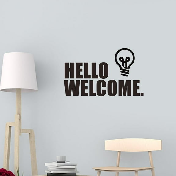 Wall Stickers Hello Welcome Peel and Stick Wall Decals 1 Sheets Removable Art Decor for Bedroom Nursery Playroom Bathroom Office Decoration