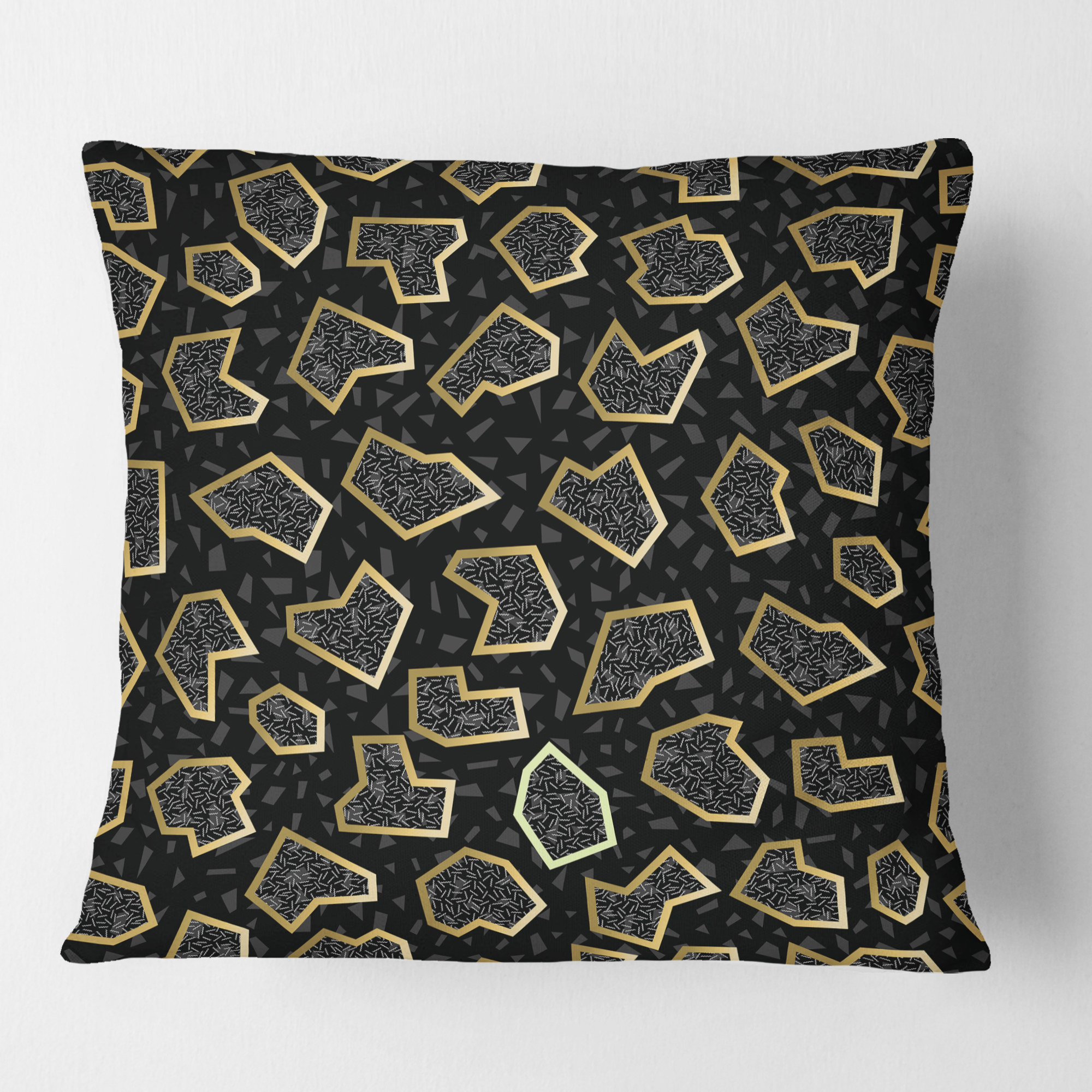 Designart Gold Retro 80s' Mid-Century Modern Throw Pillow - 16x16