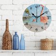 thumbnail image 3 of SKYSONIC Beach Flamingo Wall Clock 10 Inch Silent Non Ticking Round Clock Oil Painting Clock Easy to Read Clock for Living Room Bedroom Bathroom Home Decor, 3 of 7