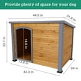 thumbnail image 3 of Pefilos 44.5" Wood Dog House for Small Medium Large Dogs Outdoor Weatherproof Dog Kennel, Brown, 3 of 8