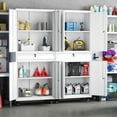 Fesbos Metal Garage Storage with Locking Doors and Adjustable