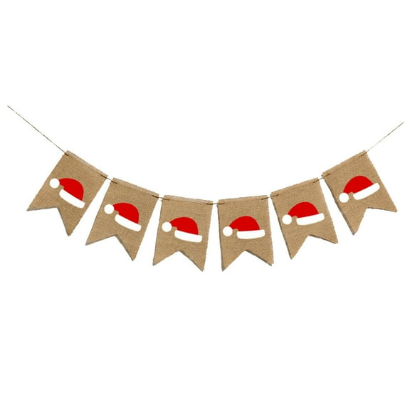 Gymnture christmas Christmas Banner Banner Xmas Party Decorations Merry Tree Holiday Fireplacedecor Burlap Rustic Flags Bunting