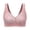 Pink, variant on Women's Front Button Comfort Bra, Seamless Floral Wireless Bras for Women with Adjustable Straps Red 36