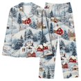 thumbnail image 1 of T-Shirts pour Femmes Imprimé Floral Col Rond Style Manches Longues pour Femmes pour Vacances Décontractées Fête Travail École Boîte de Nuit, 1 of 7