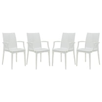Outdoor Patio Chairs Set of 4 - Stackable Dining Chairs - UV Resistant Modern Design