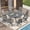 Gray-Gray, variant on Vicllax 5-Piece Outdoor Patio Dining Set Metal Swivel Chairs & Round Steel Table with Umbrella Hole