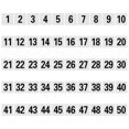 thumbnail image 1 of 50pcs Table Numbers 1-50, Plastic Table Numbers Double Table Number Cards Table Number Signs for Weddings Restaurant Banquets Party Event Decors White, 1 of 4