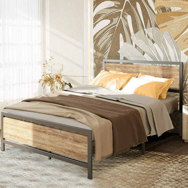 Black Queen Size Bed Frame Industrial, How To Make Rustic Bed Frame At Home
