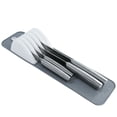 thumbnail image 6 of Bamboo Knife Drawer Organizer with Adjustable Silicone Dividers, Grey Knife Holder for Drawer, In Drawer Knife Block Insert for Kitchen Knife Storage and Cutlery Organization 38 x 10 cm, 6 of 7
