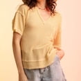 thumbnail image 2 of Birdeem Mode Décontractée Printemps et Été Manches Courtes Blouses & Chemises Col en V pour Femmes, 2 of 8