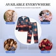 thumbnail image 7 of Halloween Costumes Mens Pajamas Set, Halloween Pumpkin Bat Glow Halloween Pajamas Button Down Long Sleeve Loungewear Halloween Sleepwear Pjs sets for Men, 7 of 7