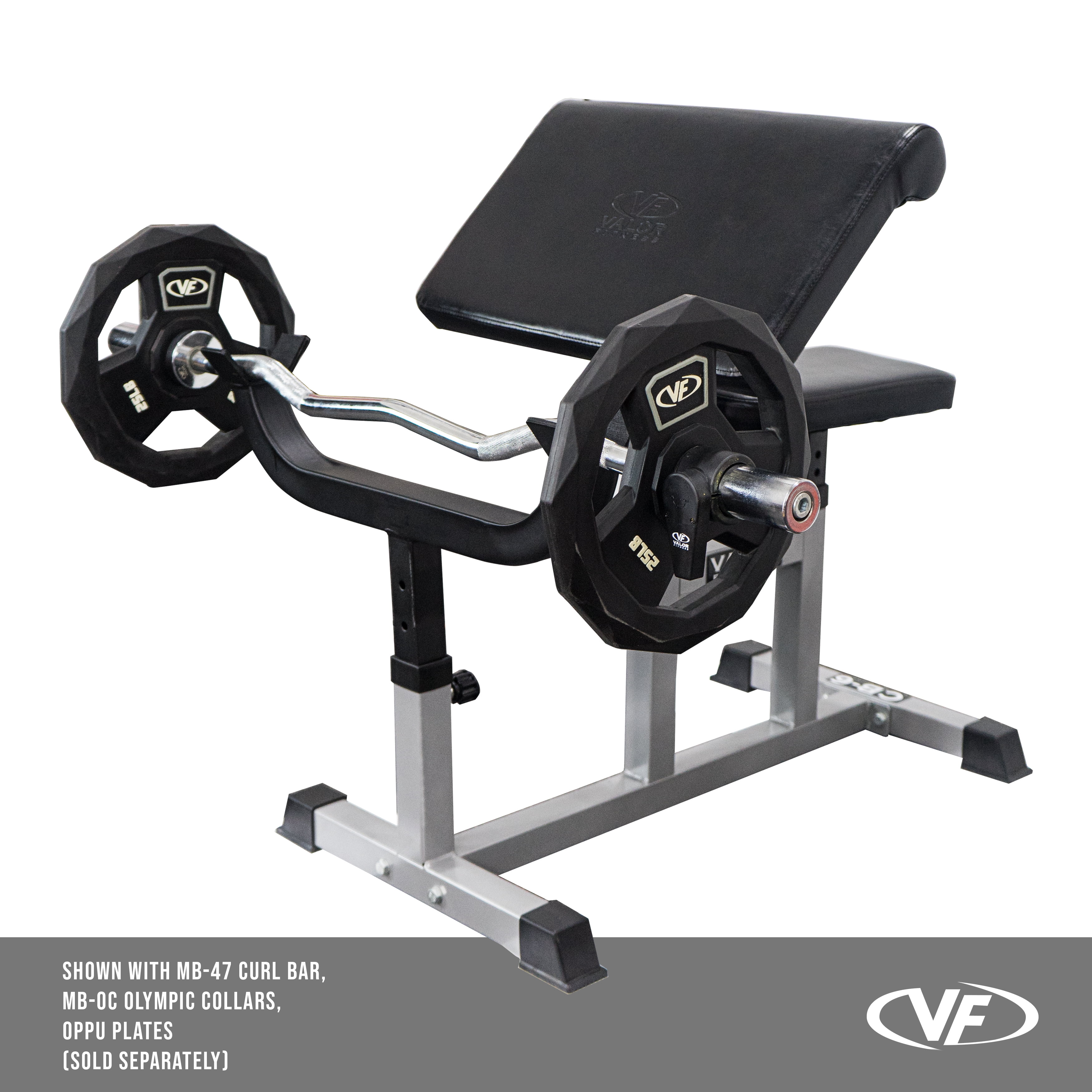 Valor Fitness Adjustable Seated Preacher Curl Bench CB-6