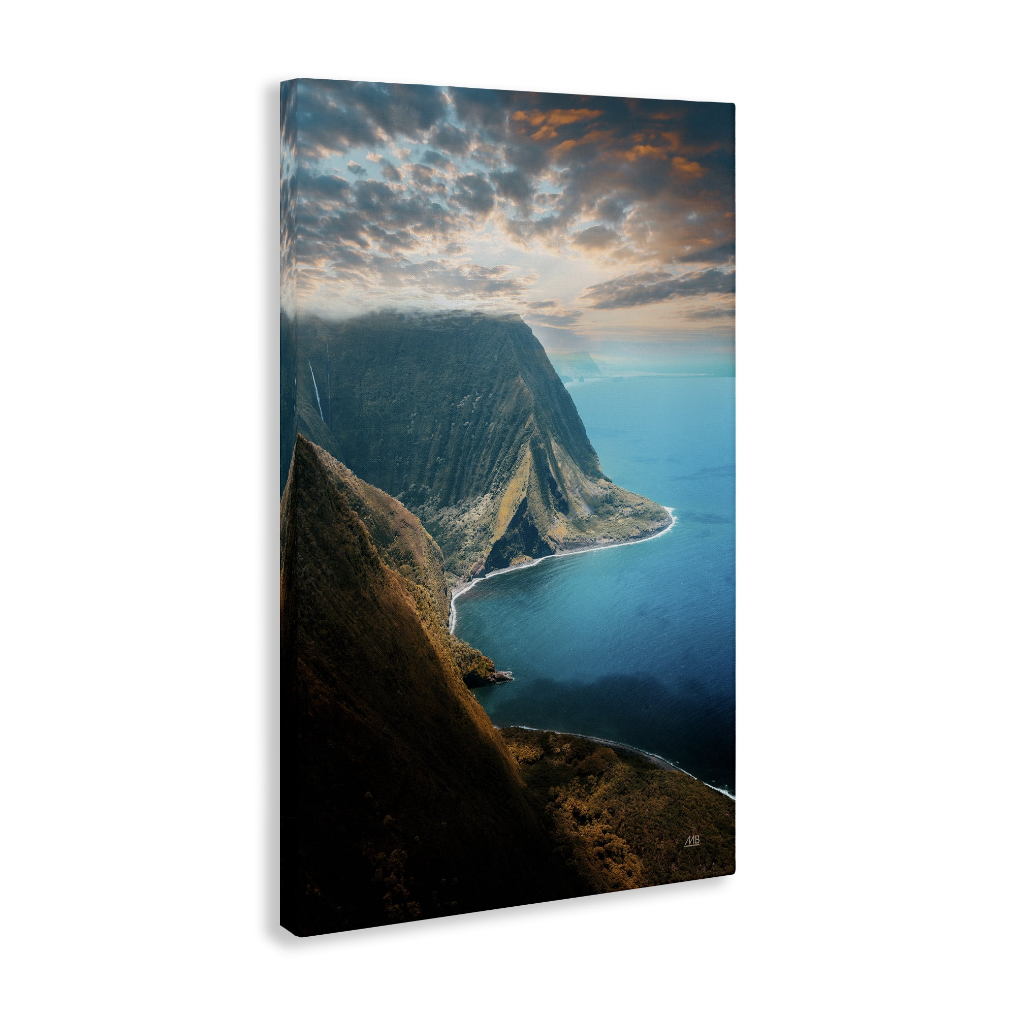 Stupell Industries Hawaiian Coast Cliffs Landscape & Nature Photography Wrapped Canvas Art Print Wall Art, 20 x 30