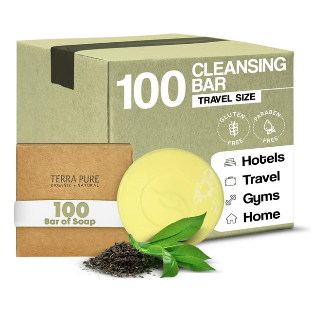 Jabón en barra Terra Pure Green Tea, 45 ml, paquete de 100 unidades, tamaño viaje