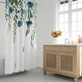 thumbnail image 2 of Green Leaves Shower Curtain,Spring Blue Floral Bathroom Shower Curtains Sets,Wildflower Plant Bath Curtain with 12 Hooks 72x72in,Waterproof Fabric, 2 of 6
