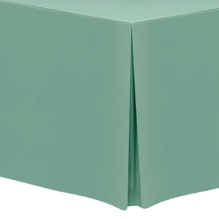 

Ultimate Textile (10 Pack) 8 ft. Fitted Polyester Tablecloth - for 24 x 96-Inch Banquet and Folding Rectangular Tables - 36 H Seamist Light Green