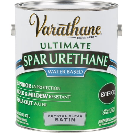 2 Gal Varathane Water-Based Clear Satin Exterior Spar Wood Urethane 250231