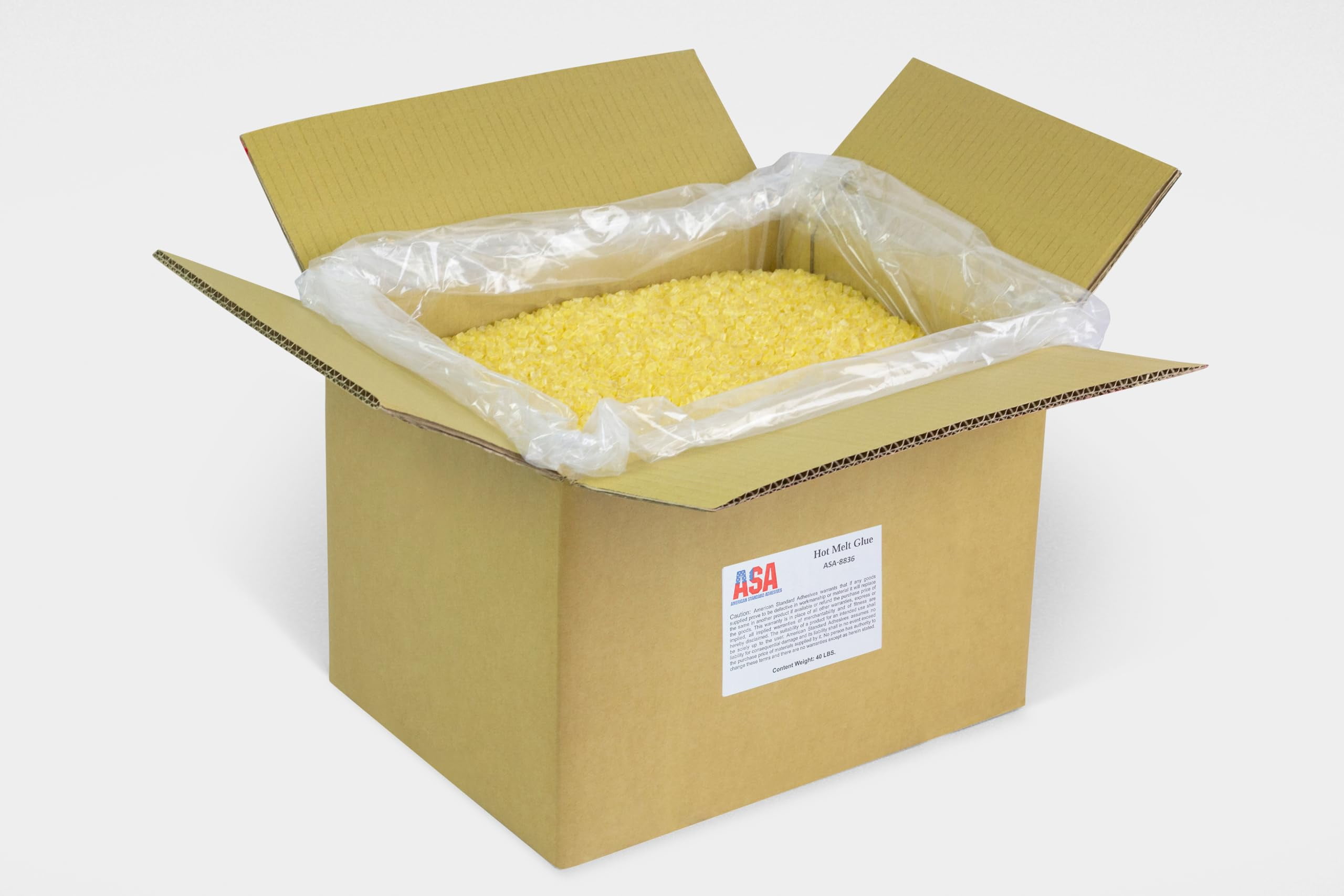 ASA All-Purpose Hot Melt Adhesive – Bonds Foam, Wood, Glass, Metal, Acrylic, & More, 40lbs