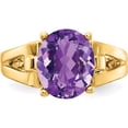 thumbnail image 4 of 14K Yellow Gold 11X9mm Oval Amethyst Ring (Size 6) Made In United States y4546am, 4 of 5