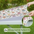 thumbnail image 6 of Colorful Fairy Flower Pattern Square Fitted Tablecloth with Elastic Edge,Square Table Cover,Washable Elastic Table Cover for Home Kitchen Party Decor 34"x34", 6 of 6