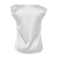thumbnail image 6 of Vmvidoty Women's Casual T-Shirts Short Sleeve Crewneck Summer Stretchy Shirt Textured Tops White L, 6 of 6