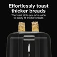 thumbnail image 2 of Proctor Silex tostador de 2 rebanadas con ranuras extra anchas para bagels, paredes de tacto fresco, selector de sombra, refuerzo de tostadas, apagado automático y botón de cancelación, negro (22305), 2 of 5