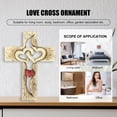 thumbnail image 1 of Cruz Escultura Cruz de amor - Escultura de arte de pared Corazones religiosos Adornos cruzados (Rojo L), 1 of 7