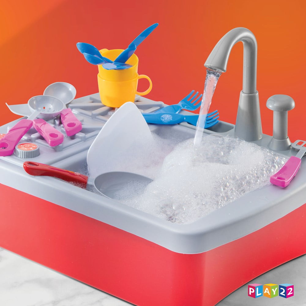 Child's Wooden Stove and Sink Playset Toy –