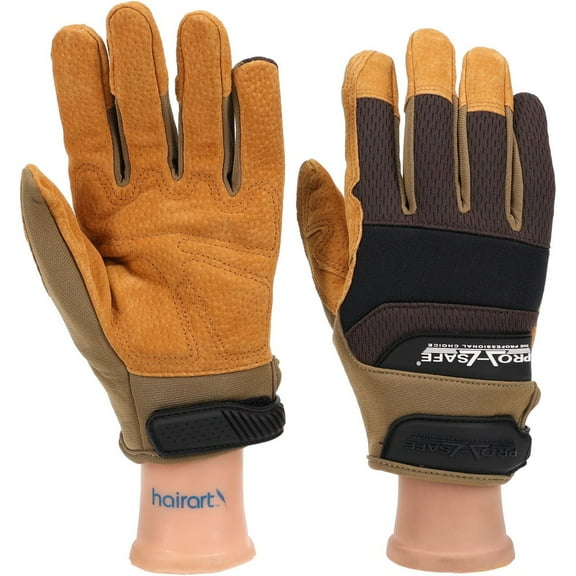 PRO-SAFE PS-LUT-75-011 Gloves: Size XL, Polyester-Lined Brown