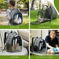 thumbnail image 7 of Cat Bubble Backpack Carrier - Expandable Large Space Cat Backpack for Kitty Small Dog up to 18lbs, Transparent Pet Carrier for Travel, Hiking, Walking & Outdoor, Gray, 7 of 7