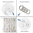 thumbnail image 3 of Pink Spring Floral Shower Curtain, Waterproof Shower Curtains for Bathroom, Flowers Botanical Elegant Grey Checkered Washable Fabric Bathtub Curtain Set Bath Decor with 12 Hooks 48"x72", 3 of 6