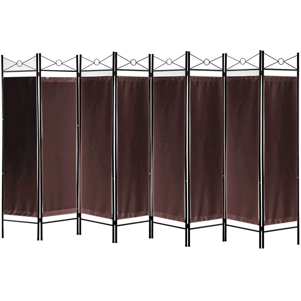 Legacy Decor Privacy Screen Fabric Metal 8 Panel Room Divider, 71" Tall
