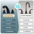 thumbnail image 5 of Wowow 8 in. Widespread Double Handle Bathroom Faucet with Pop-Up Drain in Black and Gold, 5 of 10
