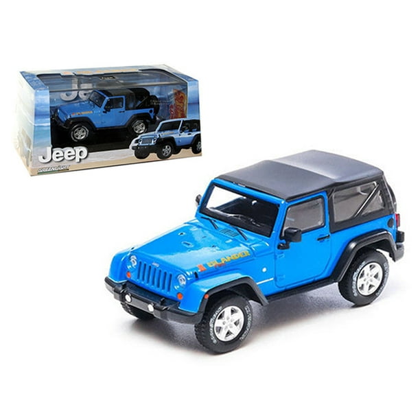2010 Jeep Wrangler Islander Edition Surf Blue With Case 1/43 Diecast Car  Model by Greenlight 