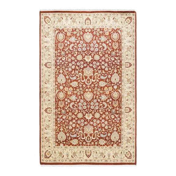 Mogul, One-of-a-Kind Hand-Knotted Area Rug - Orange, 4' 2" x 6' 5"