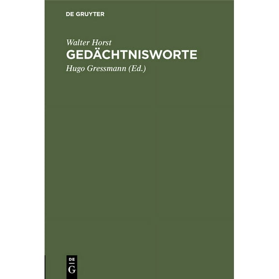 GedÃ¤chtnisworte, (Hardcover)