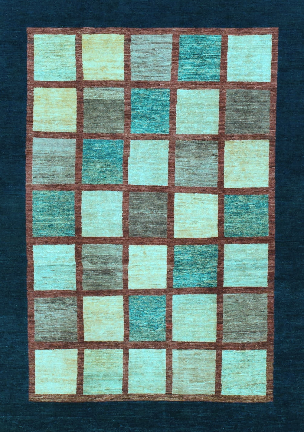 Ahgly Company Indoor Rectangle Checkered Light Blue Modern Area Rugs, 7 ...