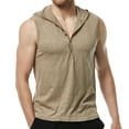 thumbnail image 2 of Mens Tank Top Beach Men Casual Solid Sleeveless Pullover Vest Hooded Button T Shirt Blouse, 2 of 9