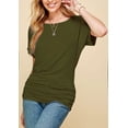 thumbnail image 3 of Made by Johnny Women's Dolman Drape Top with Side Shirring XXL OLIVE, 3 of 6