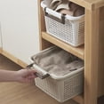 thumbnail image 3 of HANAMYA Stackable Storage Basket Organizer with Handle 20 Liter White (Set of 4), 3 of 13