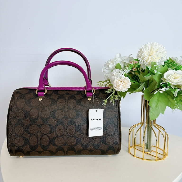 コーチ / ROWAN SATCHEL / ブラウン ダークマゼンタ COACH Rowan Satchel In Leather (Brown Dark Magenta