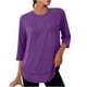thumbnail image 3 of Tops túnica,Blusa deportiva con cuello en V y mangas 3/4 para mujer, protección solar UPF, mezcla de poliéster y elastano, ideal para primavera y verano, sopatenor, 3 of 9