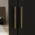 thumbnail image 4 of Timechee  Wardrobe Armoire Wooden Closet with Mirror 4 Doors 2 Drawers Black, 4 of 5