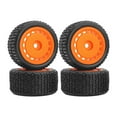 thumbnail image 2 of Xuanheng 4Pcs Wheels Rims Set Modification Replacement for Micro T 244016 1/28 RC Car Orange, 2 of 8