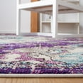 thumbnail image 4 of SAFAVIEH Madison Elinor Traditional Distressed Area Rug, Lavender/Light Blue, 6'7" x 6'7" Square, 4 of 8