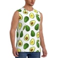 thumbnail image 2 of Xecao Avocado1 Print Men's Tank Top: Sleek Sleeveless Tee for Casual Sports and Beach Occasions-Medium, 2 of 7