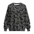thumbnail image 4 of Xoenoiee Bat Spider Web Print Women's Long Sleeve Shirts Halloween Crew Neck Tunic Tops Casual Loose Fit Pullover Split Sweatshirts Shirts with Pockets, Size M, 4 of 7